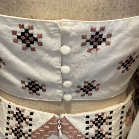 ASOS 100% cotton Two-Piece embroidered skirt Set, US4 - Picture 13 of 16